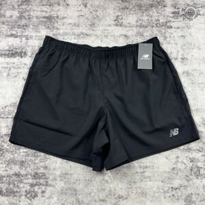 NWT New Balance Core Run 5 Inch 5" Black Shorts‎ Men's XL - MS11200